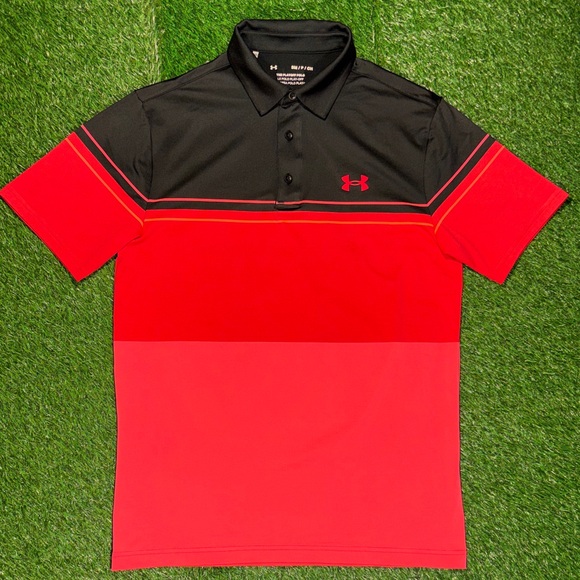 Under Armour Men's Black and Red Performance Polo - Picture 3 of 7